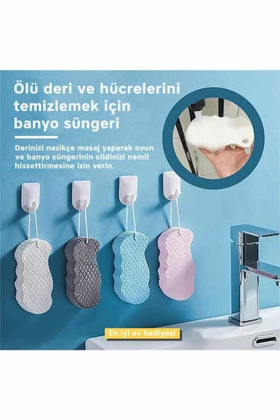 btmhome Vucüt Duş Süngeri - Ölü Deri Temizleyici - Sihirli Banyo Lifi - 4