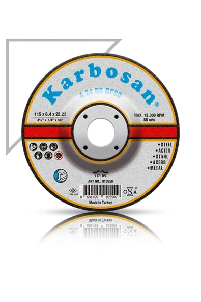 KARBOSAN Metal Taşlama Diski 115x6.4x22.23 - 2