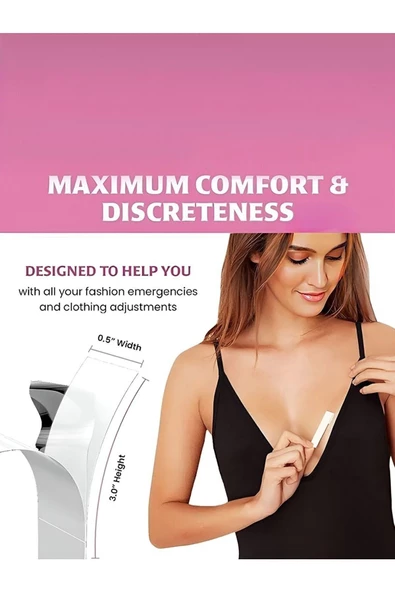 Btm Home 30 Adet Vücut Ve Kıyafet Için Çift Taraflı Sabitleme Dekolte Abiye Gelinlik Elbise Sütyen Bantı - 4