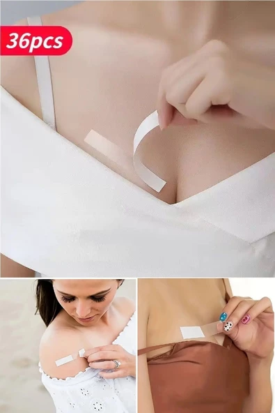 Btm Home 30 Adet Vücut Ve Kıyafet Için Çift Taraflı Sabitleme Dekolte Abiye Gelinlik Elbise Sütyen Bantı - 2