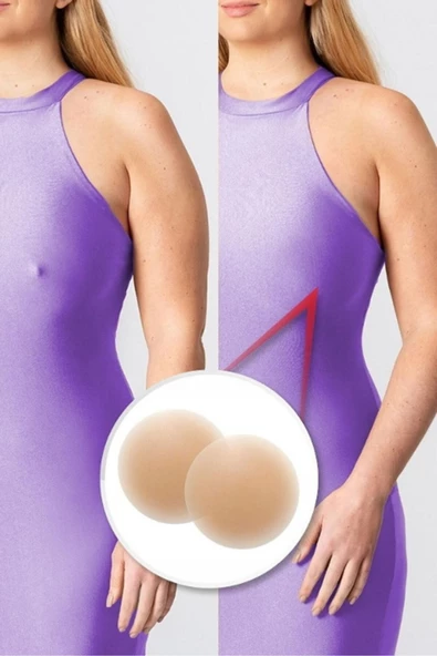 Btm Home Göğüs Ucu Kapatıcı Ten Rengi Mini Silikon 1 Çift Yapışkanlı Göğüs Ucu Pad - 2