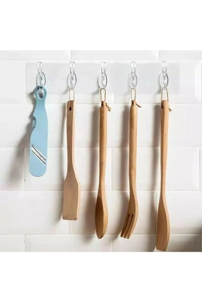 btmhome 2 Adet Mutfak Banyo Kapı Askısı -5li kendinden Yapışkanlı Güçlü Şeffaf Askılık