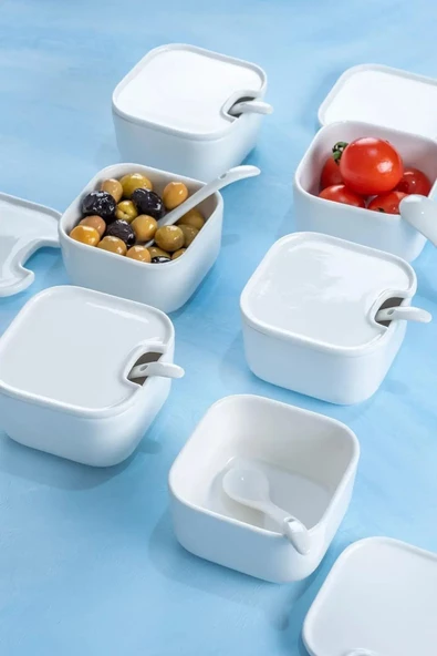 btmhome 6'lı Kaşıklı Porselen Kahvaltı Takımı Seti