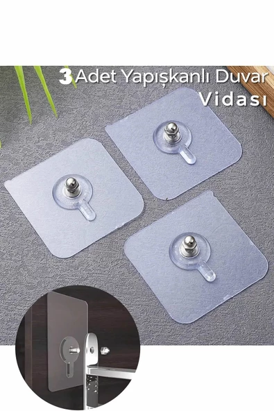 btmhome Güçlü Kendinden Yapışkanlı Duvar Askısı - Elbise, Çervece, Saat, Askısı Duvar Kancası 3 Adet - 2