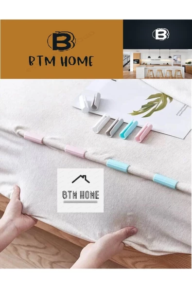 btmhome 6 Adet Yorgan Döşek Kılıfı Ve Çarşaf Tutucu Sabitleyici Kaydırmaz Nevresim Örtü Düzenleyici Klipsle - 2