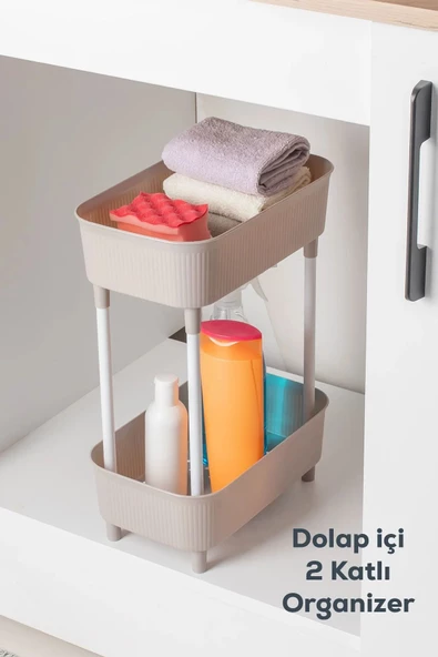 btmhome İki Katlı Dolap İçi Düzenleyici Mutfak ve Banyo Raf