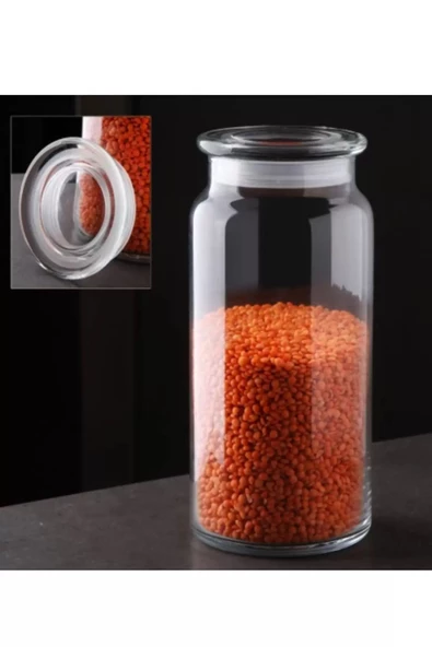 btmhome Cam Kapkalı Oval Kavanoz 2 Adet 1300 ml