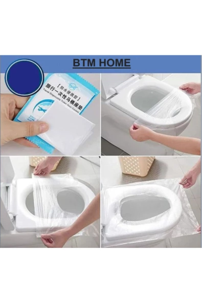 btmhome 5 Adet Tek Kullanımlık Anti Bakteriyel Koruma Pratik Klozet Kapak Örtüsü