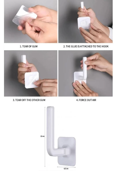 btmhome Yapışkanlı L Şeklinde Havlu Askısı Mutfak Banyo Takı Kupa Kapak Bardak Duvar Askısı Tutucu - 2