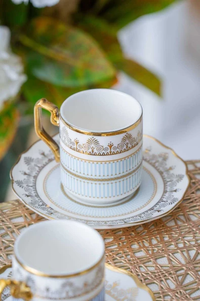 btmhome Eloie 6 Kişilik Porselen Kahve Fincanı Takımı Seti - 90 ml - 6