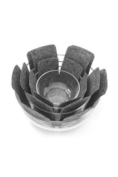 btmhome Tava - Tencere Çizdirmez Keçe Ve Bor Cam Koruyucu Çizdirmez Keçe 3'lü Gri Set - 3