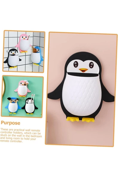btmhome Çok Amçlı Penguen Raf Kutusu Banyo  Makyaj Diş Fırçası Tutucu 1 Adet - 5