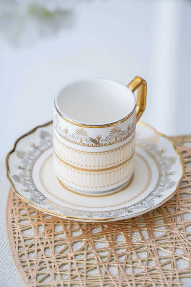 btmhome Eloie 6 Kişilik Porselen Kahve Fincanı Takımı Seti - 90 ml - 5