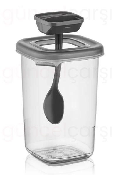 btmhome 450 ml Kendinden Kaşıklı Baharatlık, Çay, Kahve Kutusu, Kaşıklı Pratik Çok Amaçlı Saklama Kabı4adet - 2