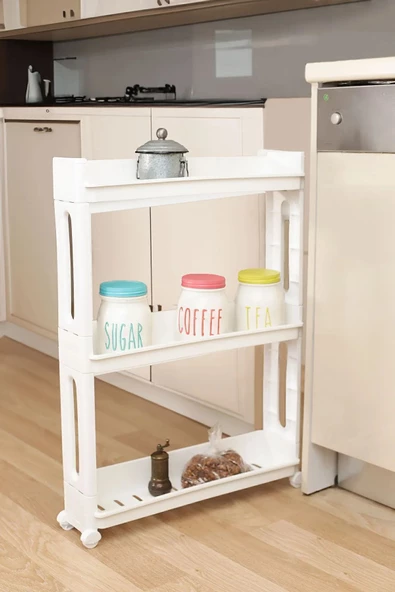 btmhome 3 Katlı Tekerlekli Organizer Raf