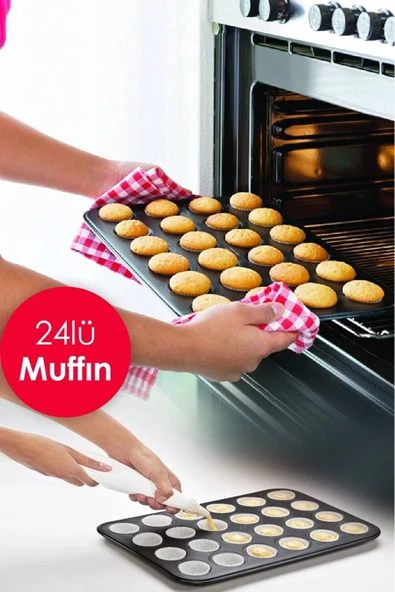 Btm Home Lezzetin Sınırlarını Zorlayın: 24'lü Muffin Kek Kalıbı Tepsisi - 4