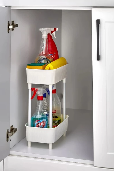btmhome İki Katlı Dolap İçi Düzenleyici Mutfak ve Banyo Raf - 2