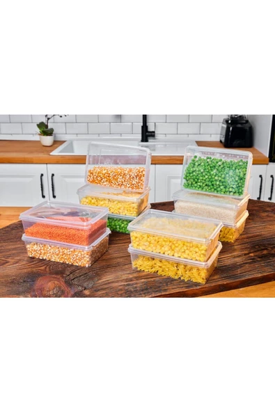 btmhome Saklama Kabı 10 Adet Kendinden Kapaklı Kilitli,Dondurucu,Gıdaya Uygun Set - 6