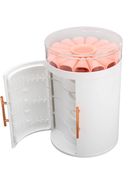 btmhome Takı Organizeri 5 Çekmeceli Kapaklı Askılı Takı Mücevherat Bijuteri Aksesuar Kutusu - 2