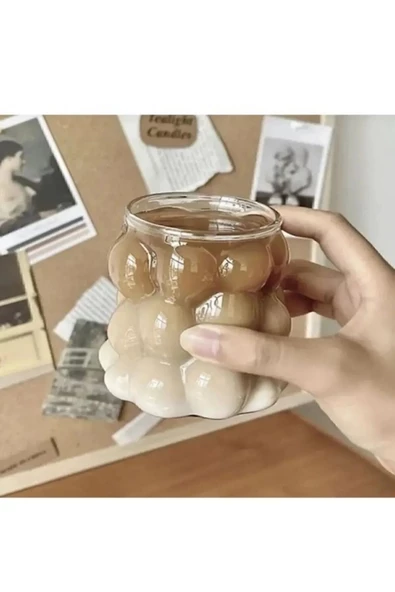 Btm Home Üzüm Bardak Boncuk Şekilli Isıya Dayanıklı BorosilikaBardak Kahve Ve Sunum Bardağı - 4