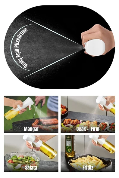 btmhome Airfryer Sprey Sprey Cam Şişe - Zeytinyağı, Sirke, Yağ, Izgara, Fritöz, Salata, Yağ Püskürtücü - 2