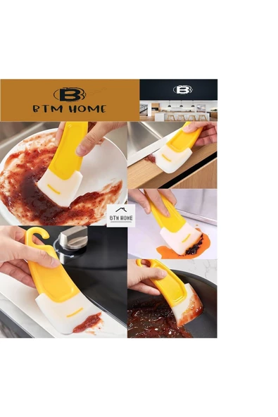 btmhome Silikon Tencere, Tava, Tepsi, Kase, Tabak, Yumuşak Ve Dayanıklı Kazıyıcı Aparatı