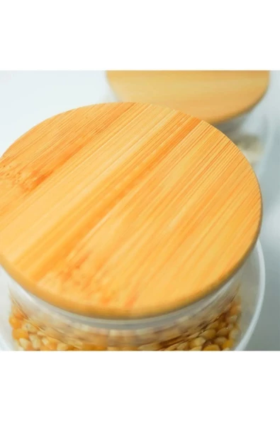 btmhome 1300 ml Bambu Kapaklı Vakumlu Cam Kavanoz Takımı 3 Adet - 2