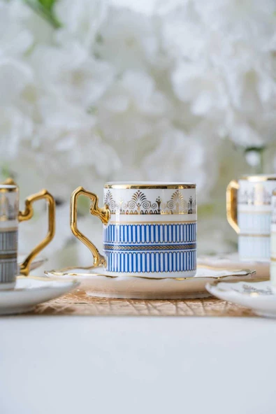 btmhome Eloie 6 Kişilik Porselen Kahve Fincanı Takımı Seti - 90 ml