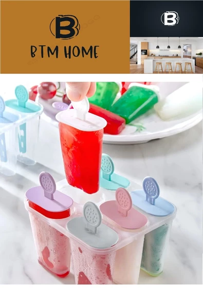 btmhome 6'lı Pratik Dondurma Kalıbı - 6 Adet Buz Dondurma Kalıbı