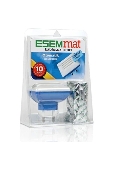 Esemmat Kablosuz Mat Isıtıcı Sinek Kovucu Cihaz + 10 Yedek Tablet Set (Isı Kontrollü)