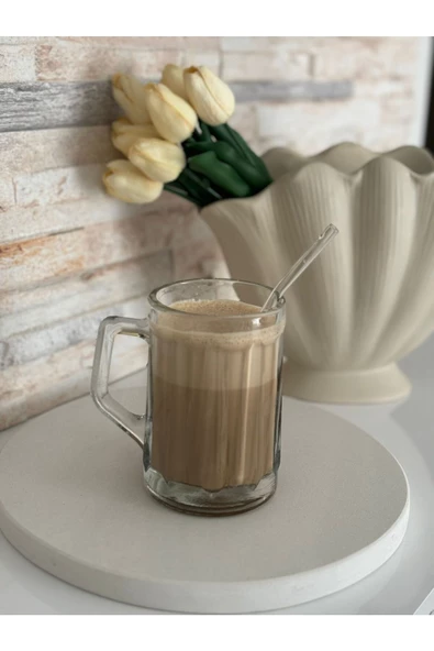 btmhome Isıya Dayanıklı Pipetli Renkli ve Kapaklı Bardak 1 Adet