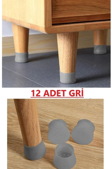 btmhome Kaydırmaz Silikon Masa sandalye Koltuk Ayaklığı Gürültü Önleyici Parke Zemin Koruyucu Silikon Ayak - 6