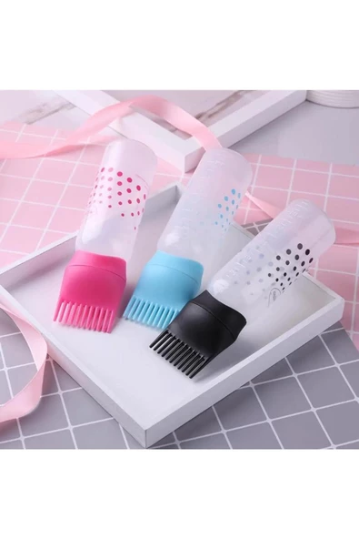 btmhome Taraklı Saç Boyama Şişesi - Saç Bakım Yağı Uygulama Şişesi - Dip Boyası Uygulama Şişesi 1 Adet - 4