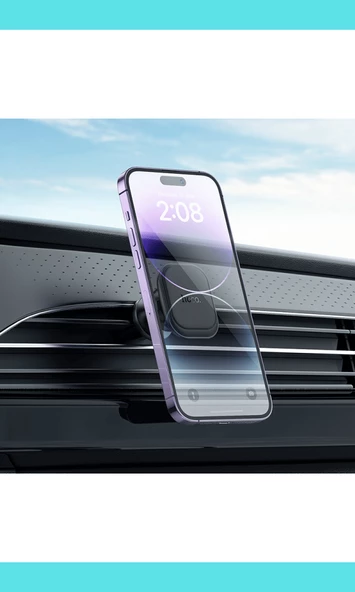 Araç Tutucu H29 Izgara Klipsli 360 Derece Dönebilen Manyetik Telefon Tutucu - Resim 6