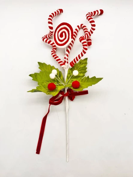 Yılbaşı Çam Dalı Sosyete Çubuk Şekerli 40 Cm