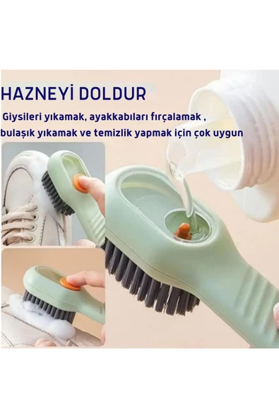 Btm Home Çok Işlevsel, Sıvı Hazneli, Ayakkabı, Kumaş, Elbise  Temizleme Fırçası, Çok Amaçlı Fırça - 8