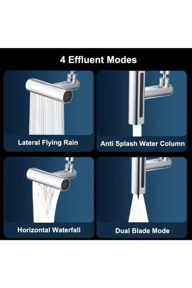 btmhome 4 Fonksiyonlu Musluk Batarya Başlığı Tüm Musluklara Uyumlu Aparatlı
