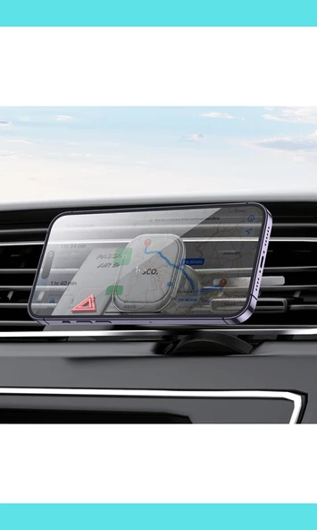 Araç Tutucu H29 Izgara Klipsli 360 Derece Dönebilen Manyetik Telefon Tutucu - Resim 5