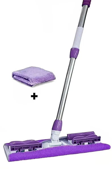 btmhome Mikrofiber Mandallı Mop, Teleskopik Saplı Set +1 Yedek Bezli - 5
