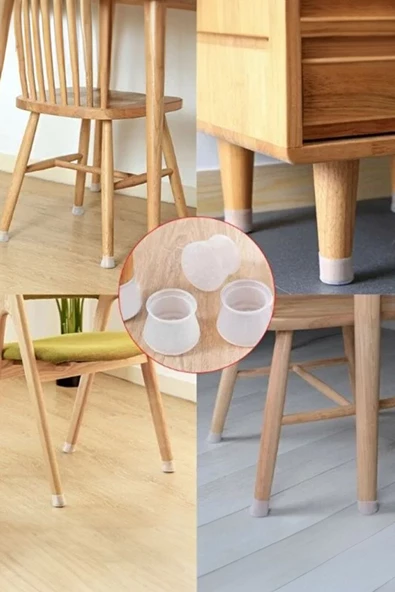 Btm Home Masa Sandalye Ayak Koruyucu Çizilmeleri Önler Slikon Esnek 12 Adet (kY) - 3