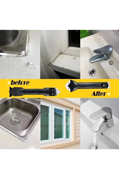 btmhome 3'ü 1 Arada Fayans Dolgu Derz Kazıyıcı Sıyırıcı Silikon Sökücü Uygulama Aparatı - 3