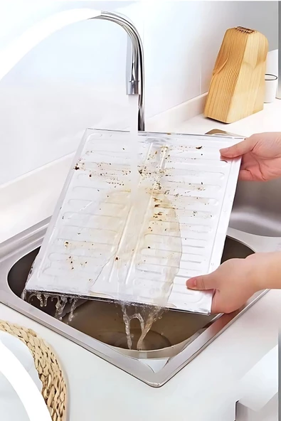 Btm Home Ocak Yağ Sıçrama Koruyucu Katlanır Alüminyum Levha -Kolay Silinir Piknik Tüpü Rüzgar Önleyici - 2