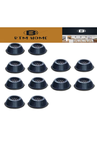 btmhome 4lü X2 Paket Beyaz Eşya Makine ve Koltuk Yatak Masa Silikon Tabanlı Ses ve Yükseltici Titreşim Önleyici Ayak - 3