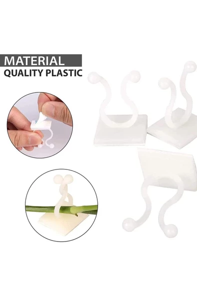 btmhome 10 Adet Kendinden Yapışkanlı Kablo Sarmaşık Çiçek Tutucu Duvar Sabitleme aparatı Yapışkanlı - 6
