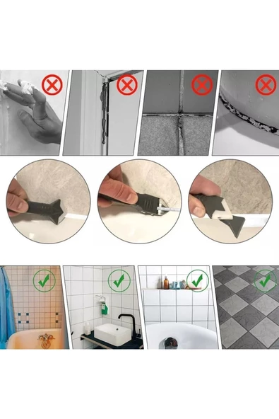 Btm Home 3'ü 1 Arada Fayans Derz Dolgu Kazıyıcı Sıyırıcı Silikon Sökücü Ve Uygulayıcı Aparatı - 2