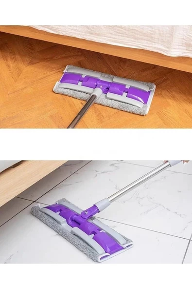 btmhome Mikrofiber Mandallı Mop, Teleskopik Saplı Set +1 Yedek Bezli - 3