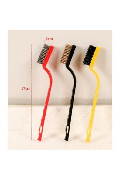 Btm Home Bakır Demir Ve Sert Plastik 3 Parça Tel Fırça Detaylı Temizlik Seti - 2