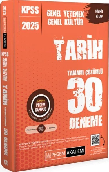 2025 KPSS Genel Kültür Genel Yetenek Tarih 30 Deneme Pegem Yayınları