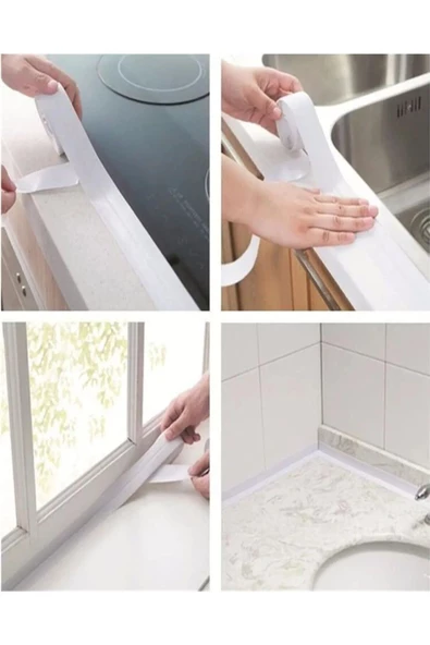 btmhome Lavabo Klozet Pimapen Kenarı ve Küvet Kenar Bandı - 3,2 Mt Su Sızdırmaz Geçirmez Bant