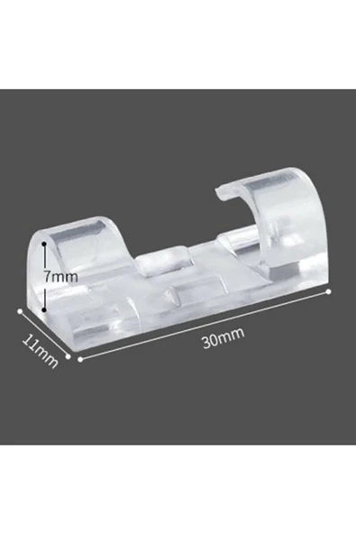 btmhome Kablo Sabitleyici Klipsler 20 Adet Kablo Düzenleyici Duvar Fayans Cam Kablo Tutucu Yapışkanlı Klips - 4